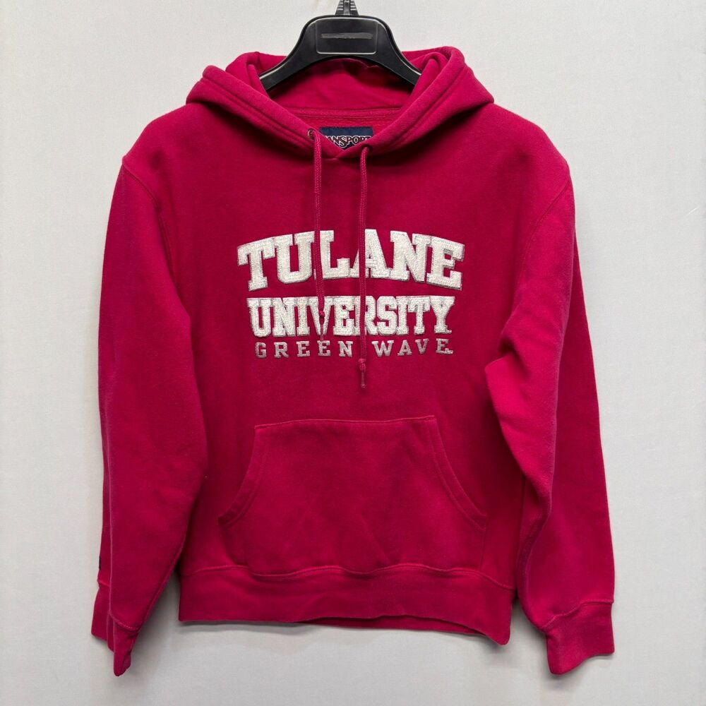 Vintage Jansport Tulane University Green Wave Hoodie Sweatshirt Small D071 -13
